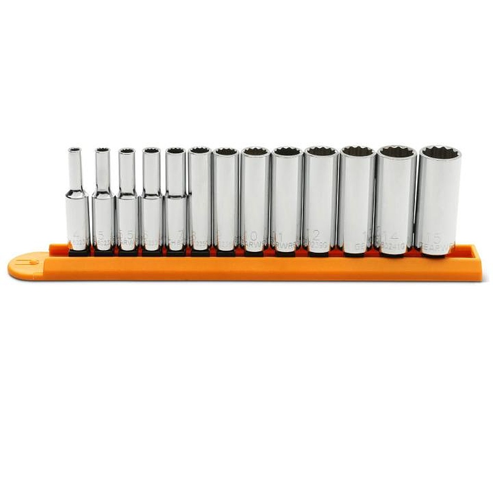 GEARWRENCH 80308 13 Piece 1/4" Drive 12 Point Deep Metric Socket Set