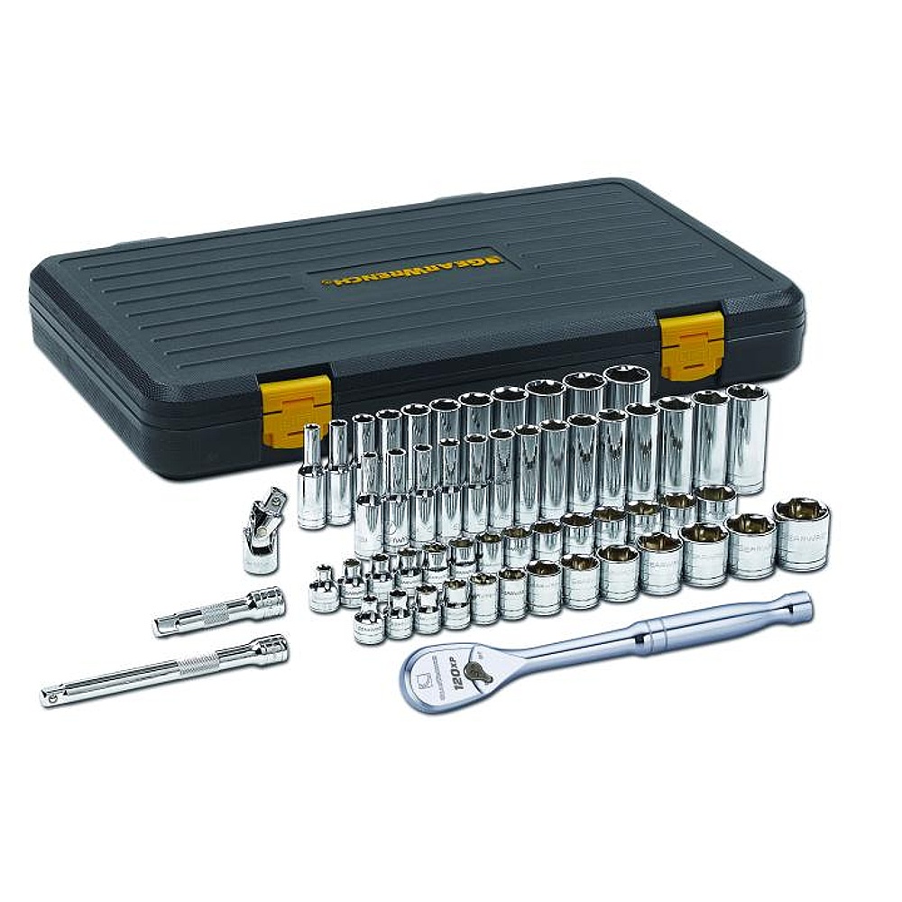 GEARWRENCH 80550P 56 Piece 3/8" Drive 6 Point 120XP™ Standard and Deep SAE/Metric Mechanics Tool Set