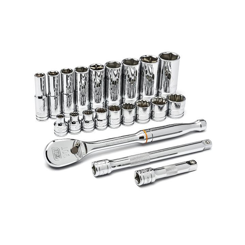 GEARWRENCH 80557 21 Piece 3/8" Drive SAE Socket Set (Standard/Deep)