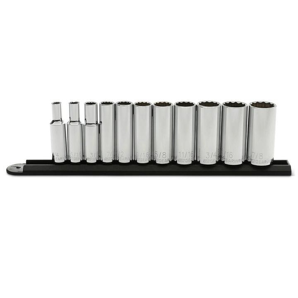 GEARWRENCH 80563 11 Piece 3/8" Drive 12 Point Deep SAE Socket Set