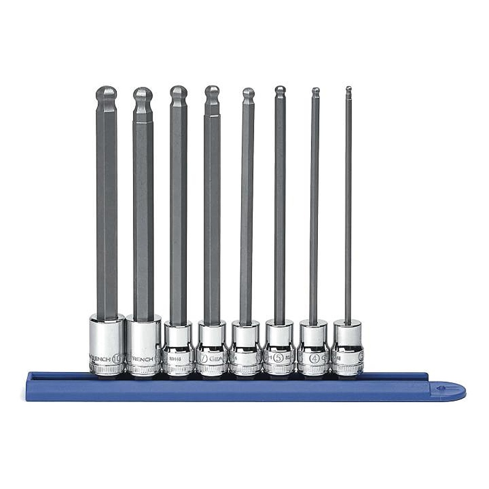 GEARWRENCH 80573 8 Piece 3/8" Drive Long Ball End Hex Bit Metric Socket Set