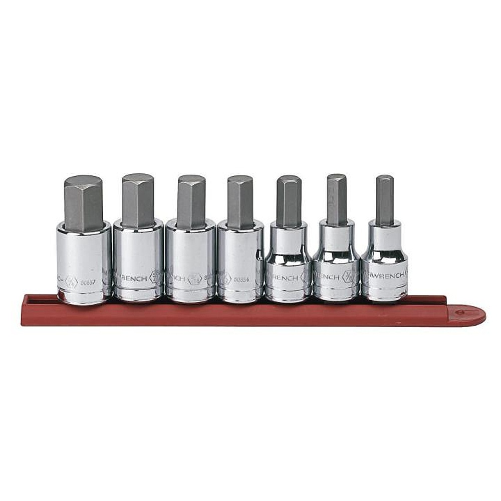 GEARWRENCH 80721 7 Piece 1/2" Drive Hex Bit SAE Socket Set