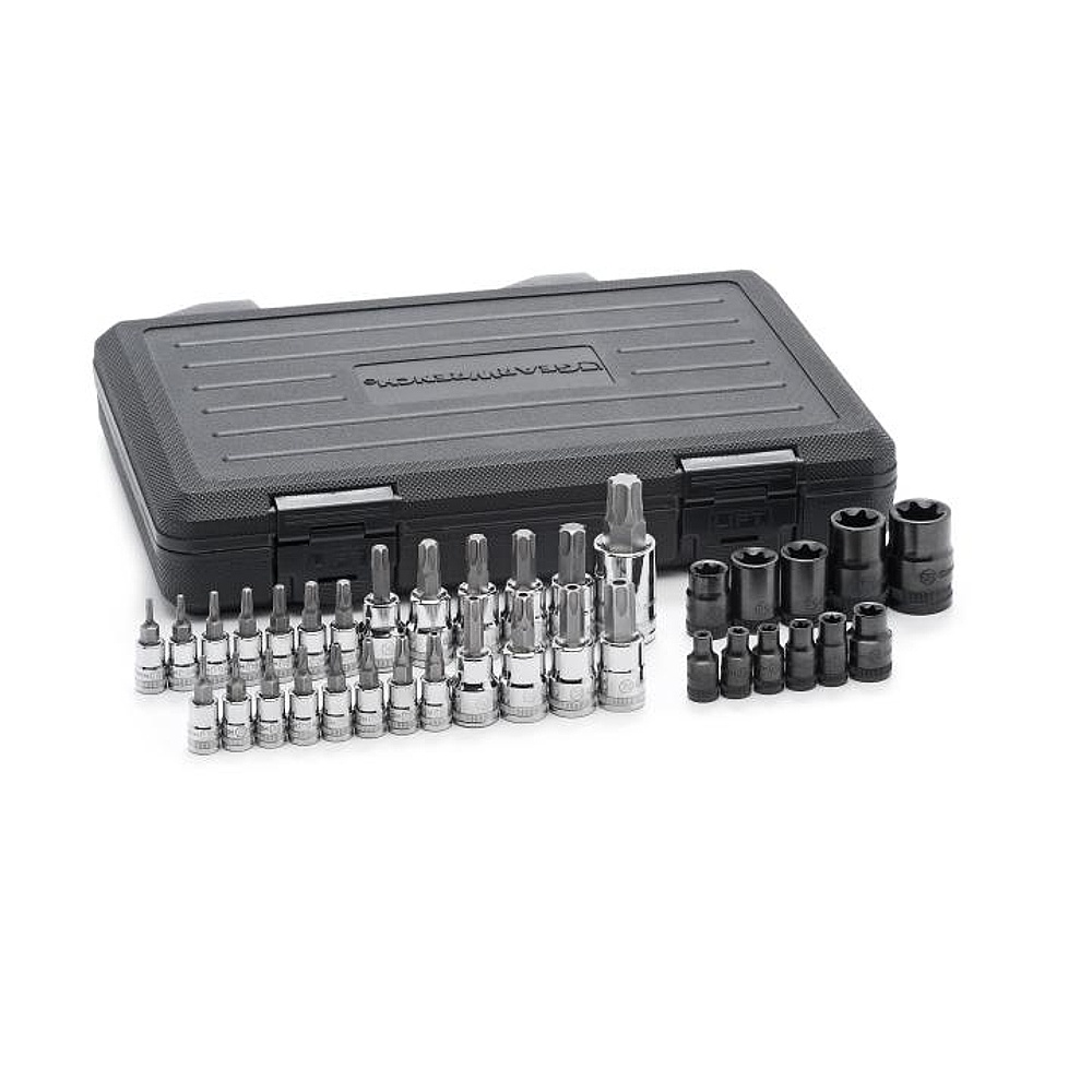 GEARWRENCH 80728 36 Piece 1/4", 3/8" & 1/2" Drive Tamper Proof Torx®/E-Torx®/Torx® Bit Socket Set