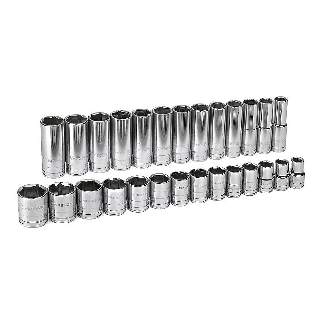 GEARWRENCH 80729 27 Piece 1/2" Drive SAE Master Socket Accessory Set