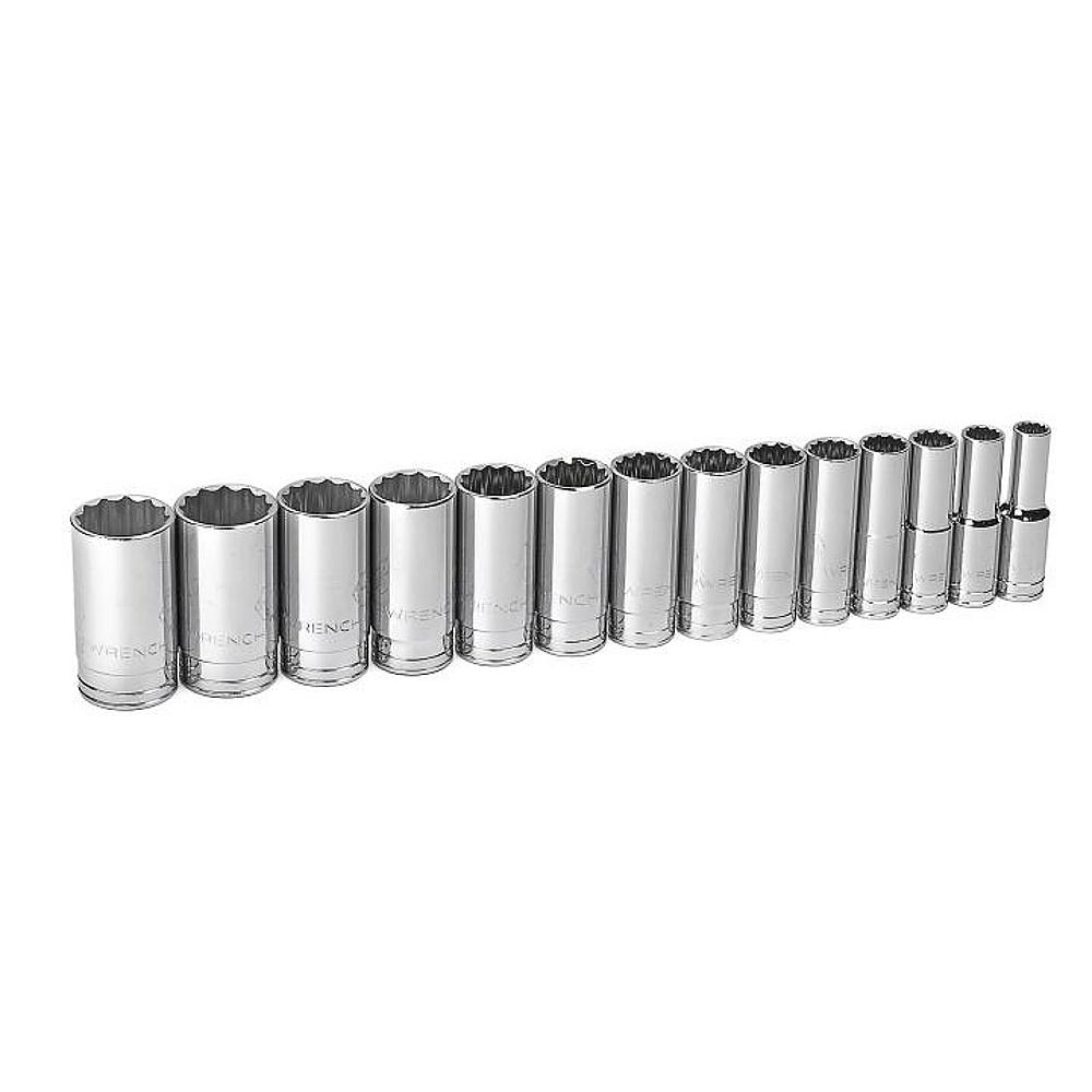 GEARWRENCH 80732 14 Piece 1/2" Drive SAE Deep 12 Point Socket Set