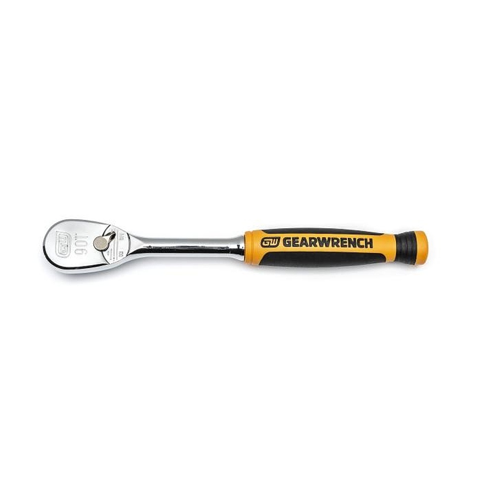 GEARWRENCH 81007T 1/4" Drive 90-Tooth Dual Material Teardrop Ratchet 6"
