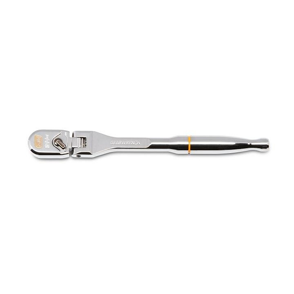 GEARWRENCH 81012XP 1/4" Drive 120XP™ Full Polish Chrome Flex Head Teardrop Ratchet 7"