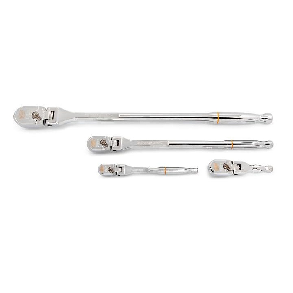 GEARWRENCH 81230XP 4 Piece 1/4", 3/8" & 1/2" Drive 120XP™ Full Polish Flex Handle Teardrop Ratchet Set