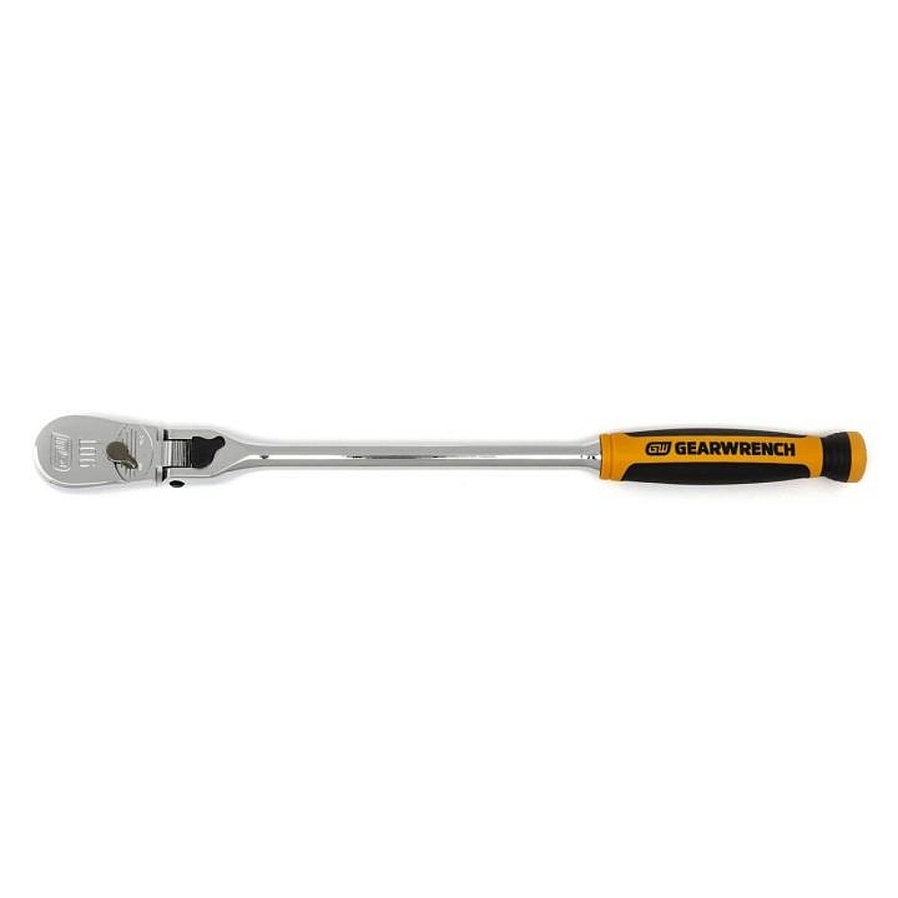 GEARWRENCH 81267T 3/8" Drive 90-Tooth Dual Material Locking Flex Head Teardrop Ratchet 13"