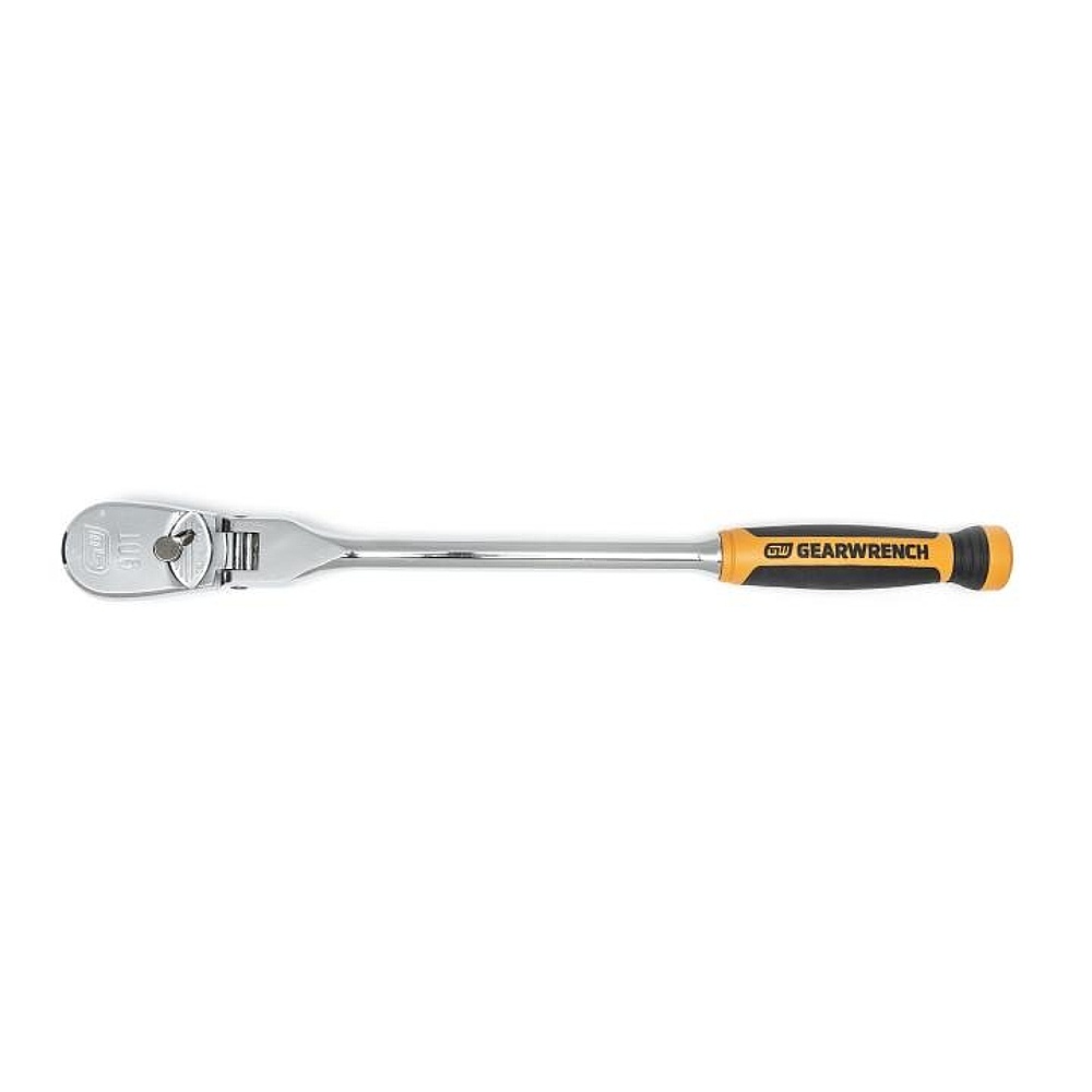 GEARWRENCH 81370T 1/2" Drive 90-Tooth Dual Material Flex Head Teardrop Ratchet 17"