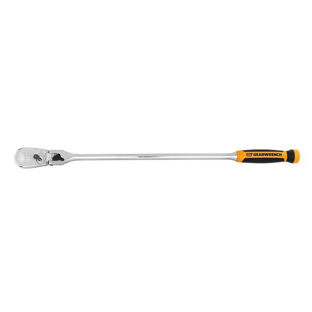 GEARWRENCH 81372T 1/2" Drive 90-Tooth Dual Material Locking Flex Head Teardrop Ratchet 24"