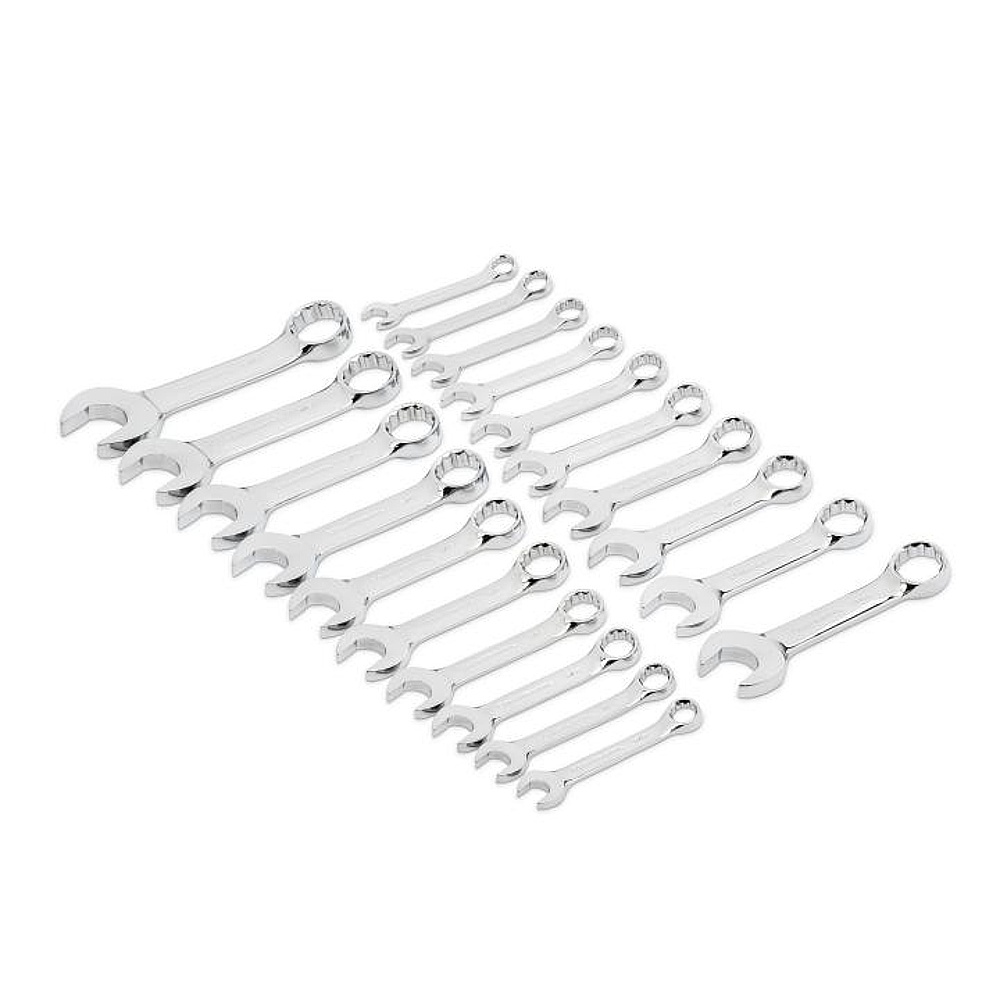 GEARWRENCH 81903 20 Piece 12 Point Stubby Combination SAE/Metric Wrench Set
