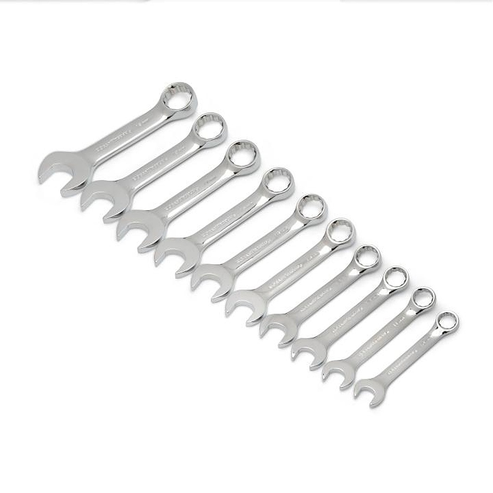 GEARWRENCH 81904 10 Piece 12 Point Stubby Combination Metric Wrench Set