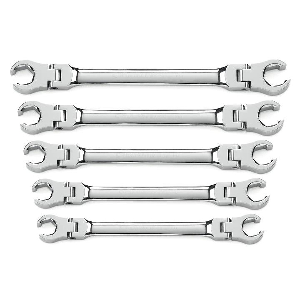 GEARWRENCH 81910 5 Piece Flex Head Flare Nut SAE Wrench Set