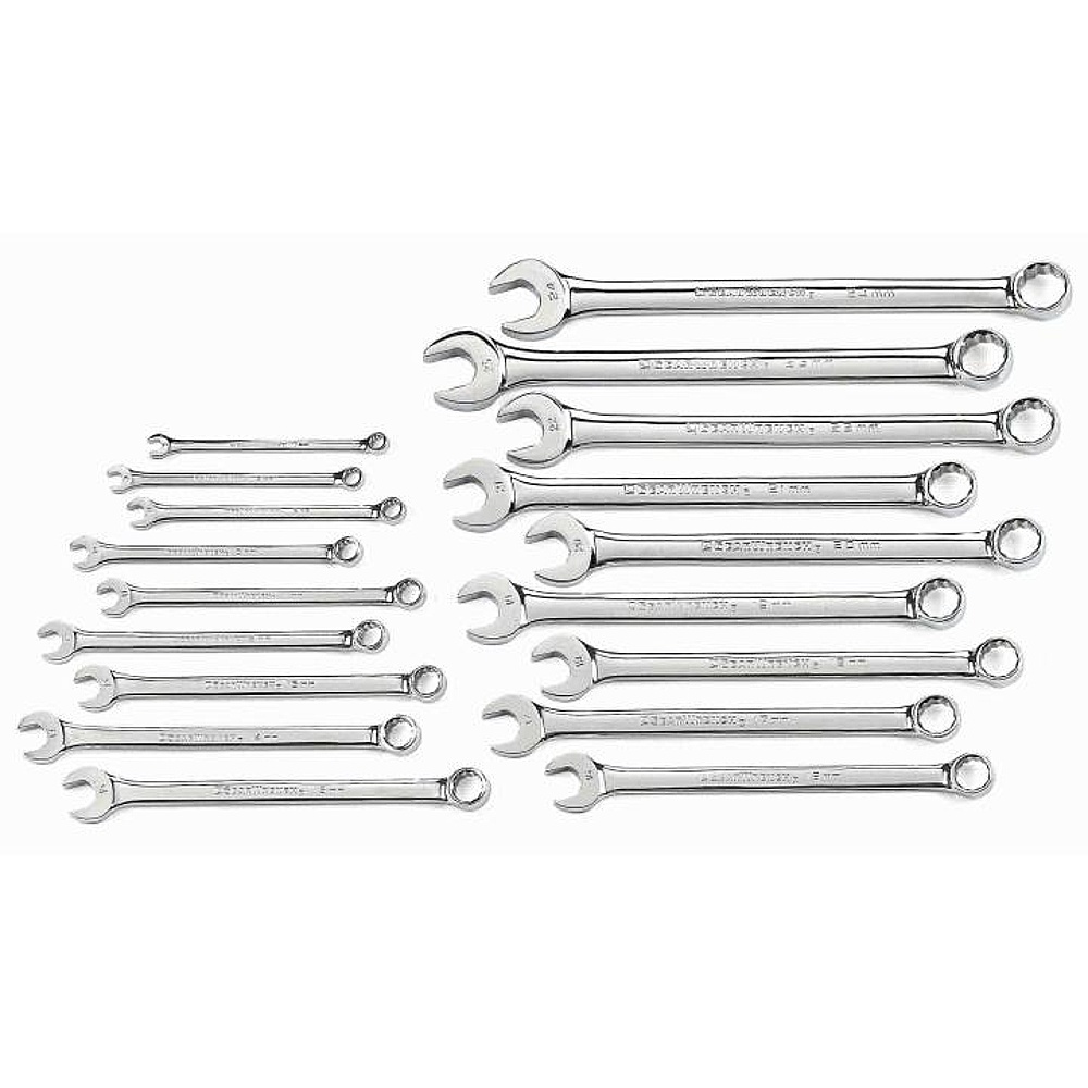 GEARWRENCH 81920 18 Piece 12 Point Long Pattern Combination Metric Wrench Set