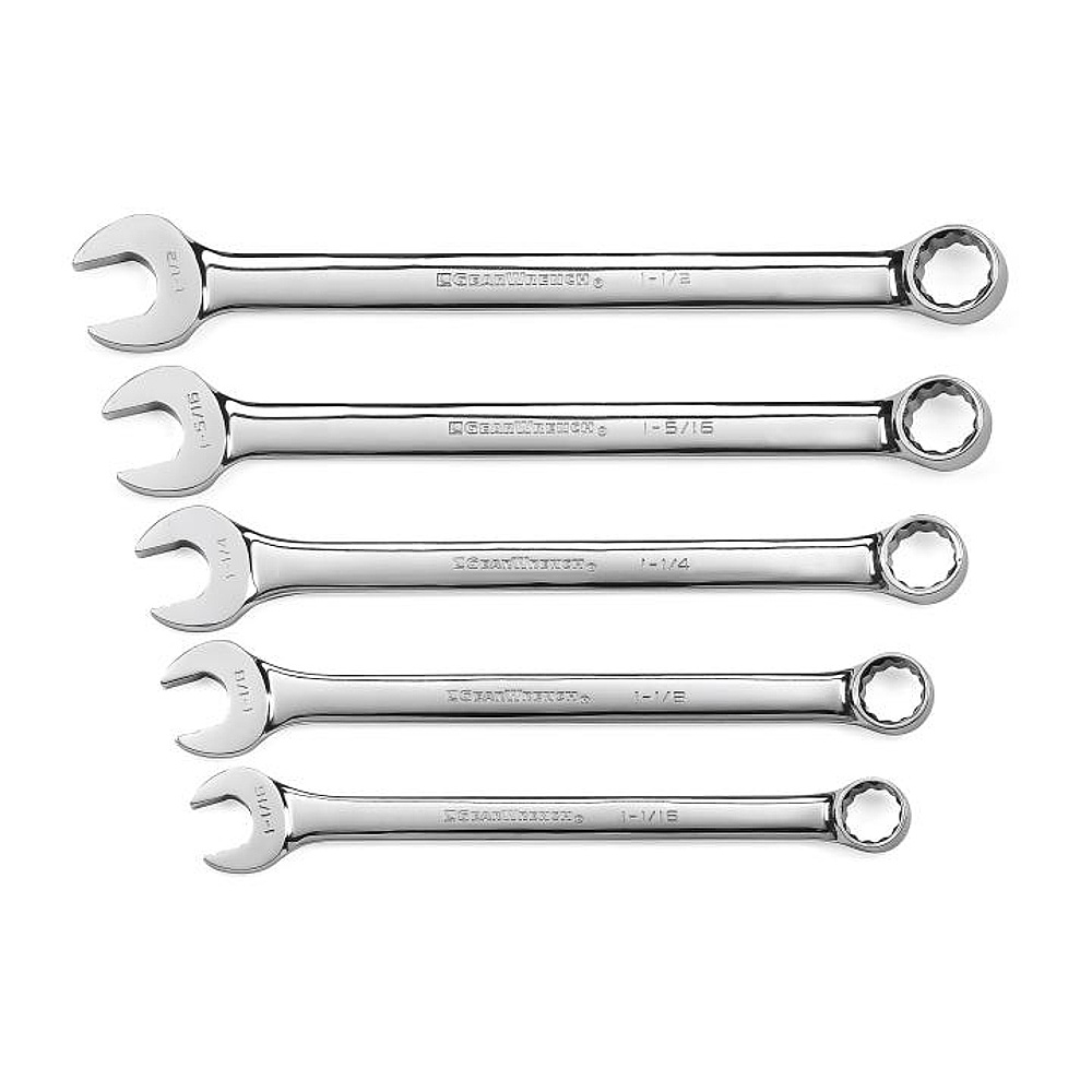 GEARWRENCH 81921 5 Piece 12 Point SAE Long Pattern Combination Wrench Set
