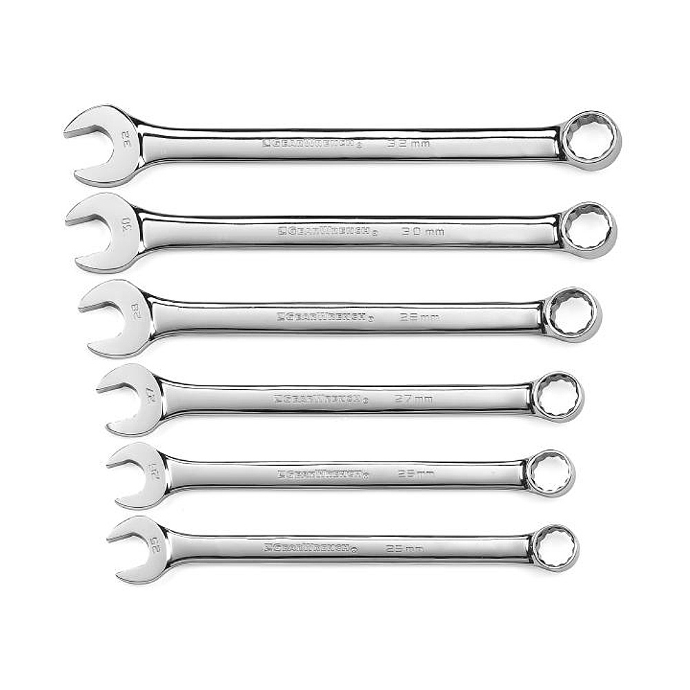 GEARWRENCH 81922 6 Piece Metric 12 Point Long Pattern Combination Wrench Set