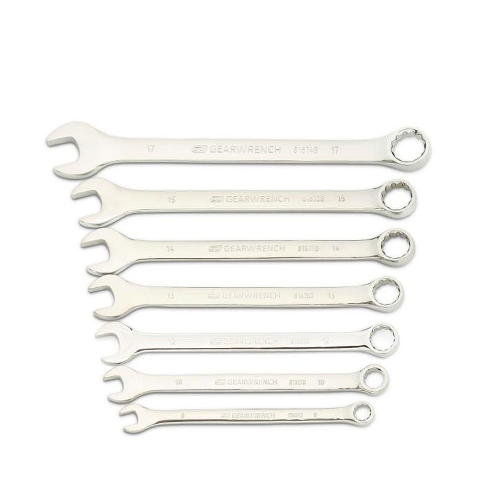 GEARWRENCH 81932 9 Piece 12 Point Long Pattern Combination Metric Wrench Set with Tool Roll