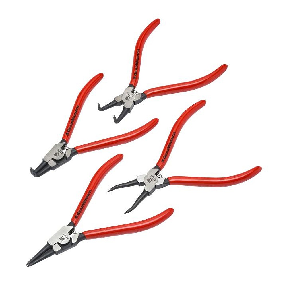 GEARWRENCH 82150 4 Piece 7" Fixed Tip Internal & External Snap Ring Plier Set