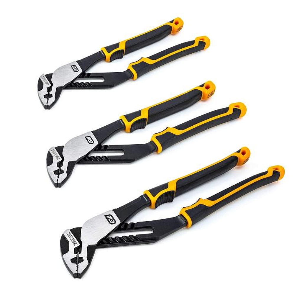 GEARWRENCH 82205CAZ 3 Piece PITBULL K9™ Straight Jaw Dual Material Tongue & Groove Pliers Set