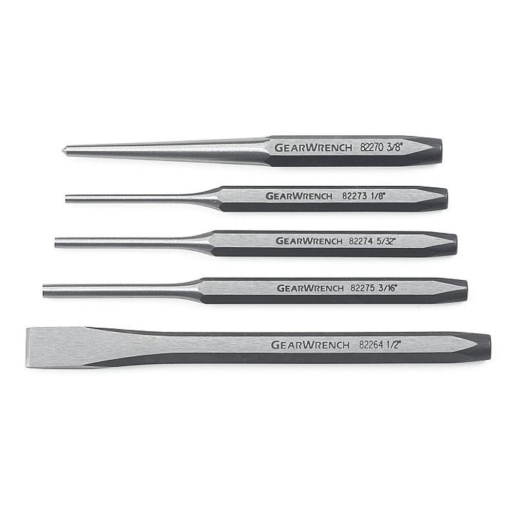 GEARWRENCH 82304 5 Piece Punch and Chisel Set