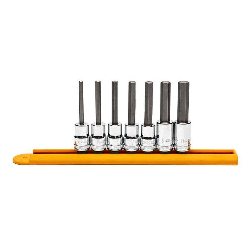 GEARWRENCH 82546 7 Piece 3/8" Drive Mid Length Hex Bit Metric Socket Set