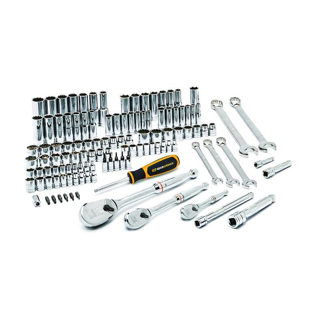 GEARWRENCH 83001D 118 Piece 1/4", 3/8" & 1/2" Drive 6 & 12 Point Standard and Deep SAE/Metric Mechanics Tool Set