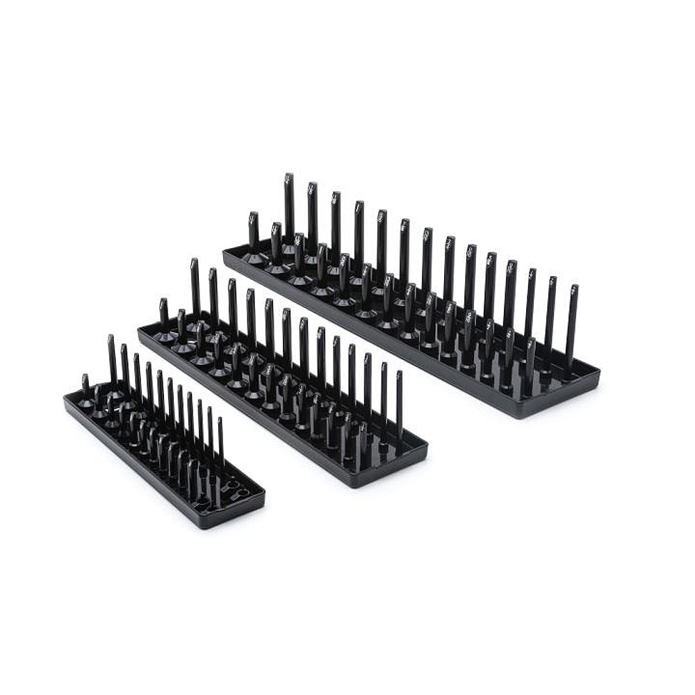 GEARWRENCH 83118 3 Piece 1/4", 3/8" & 1/2" Drive Black SAE Socket Storage Tray Set