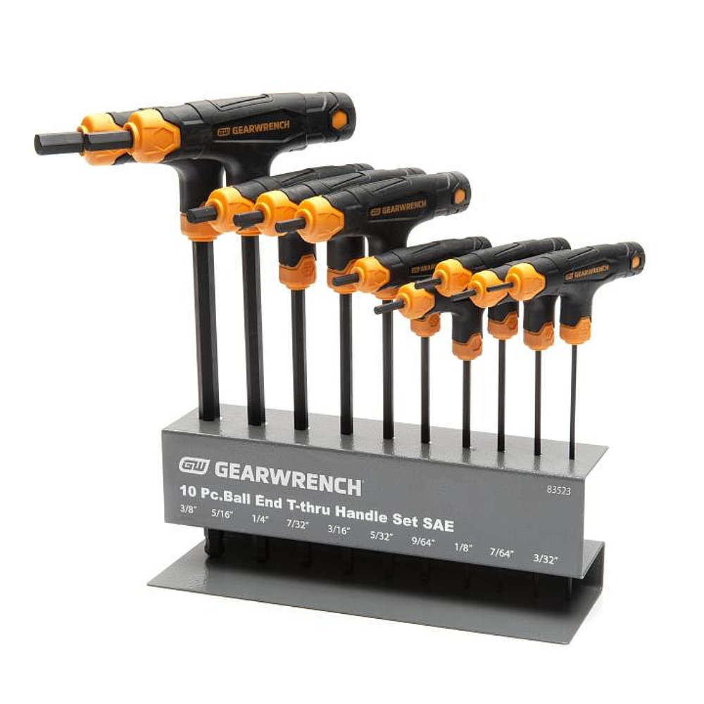 GEARWRENCH 83523 10 Piece SAE Ball-End T-Handle Hex Key Set