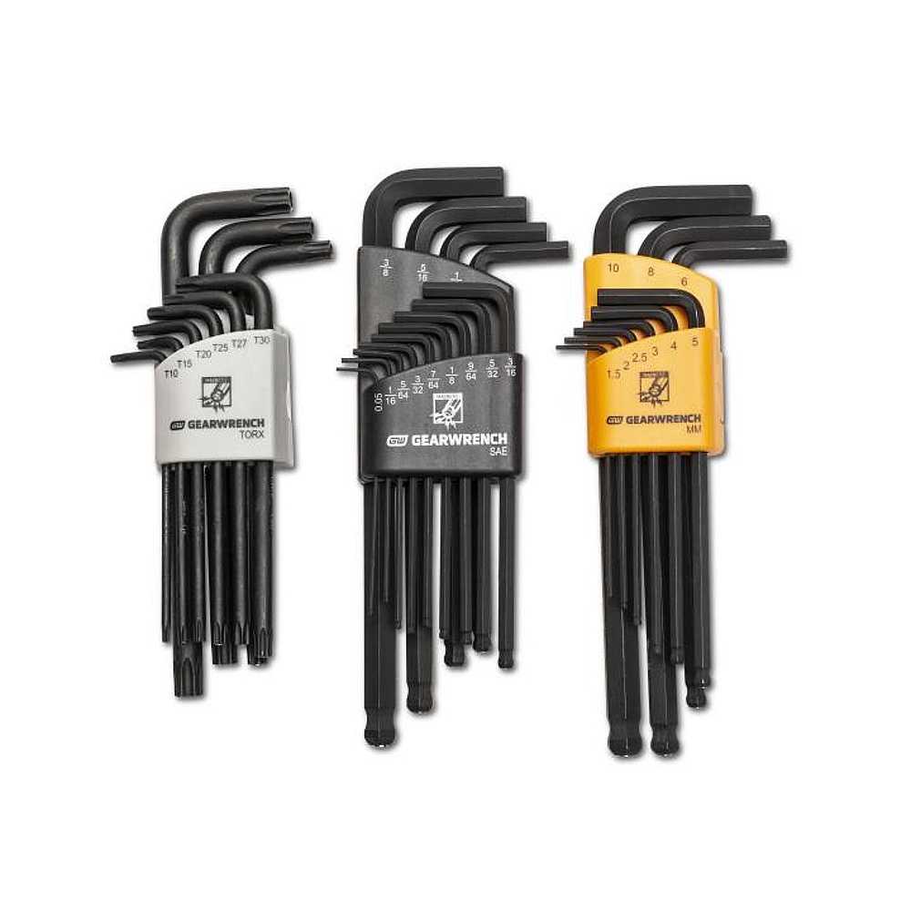 GEARWRENCH 83527 31 Piece Magnetic Long Ball End SAE/Metric/Torx® Hex Key Set