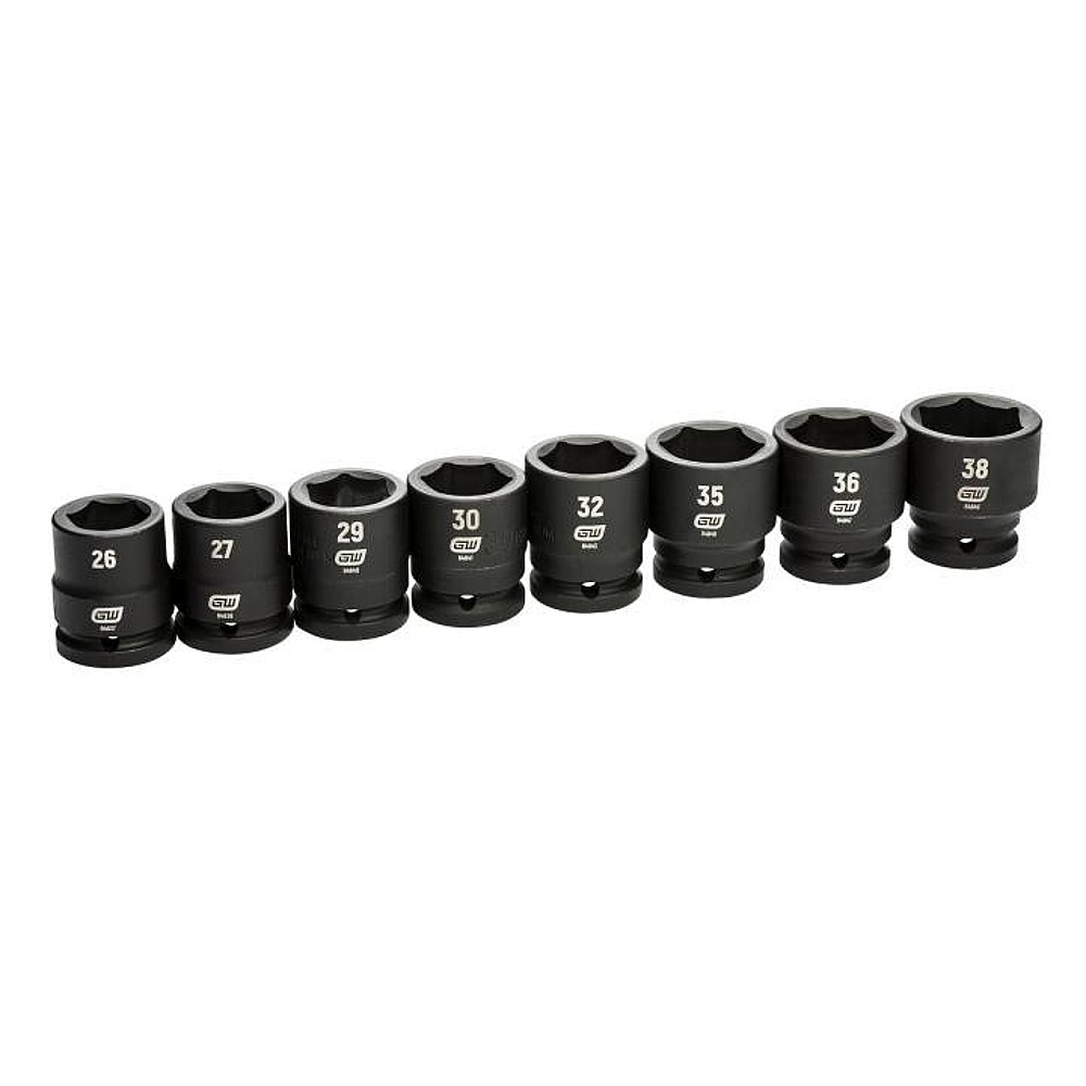 GEARWRENCH 84030 8 Piece 3/4" Drive 6 Point Metric Impact Socket Set