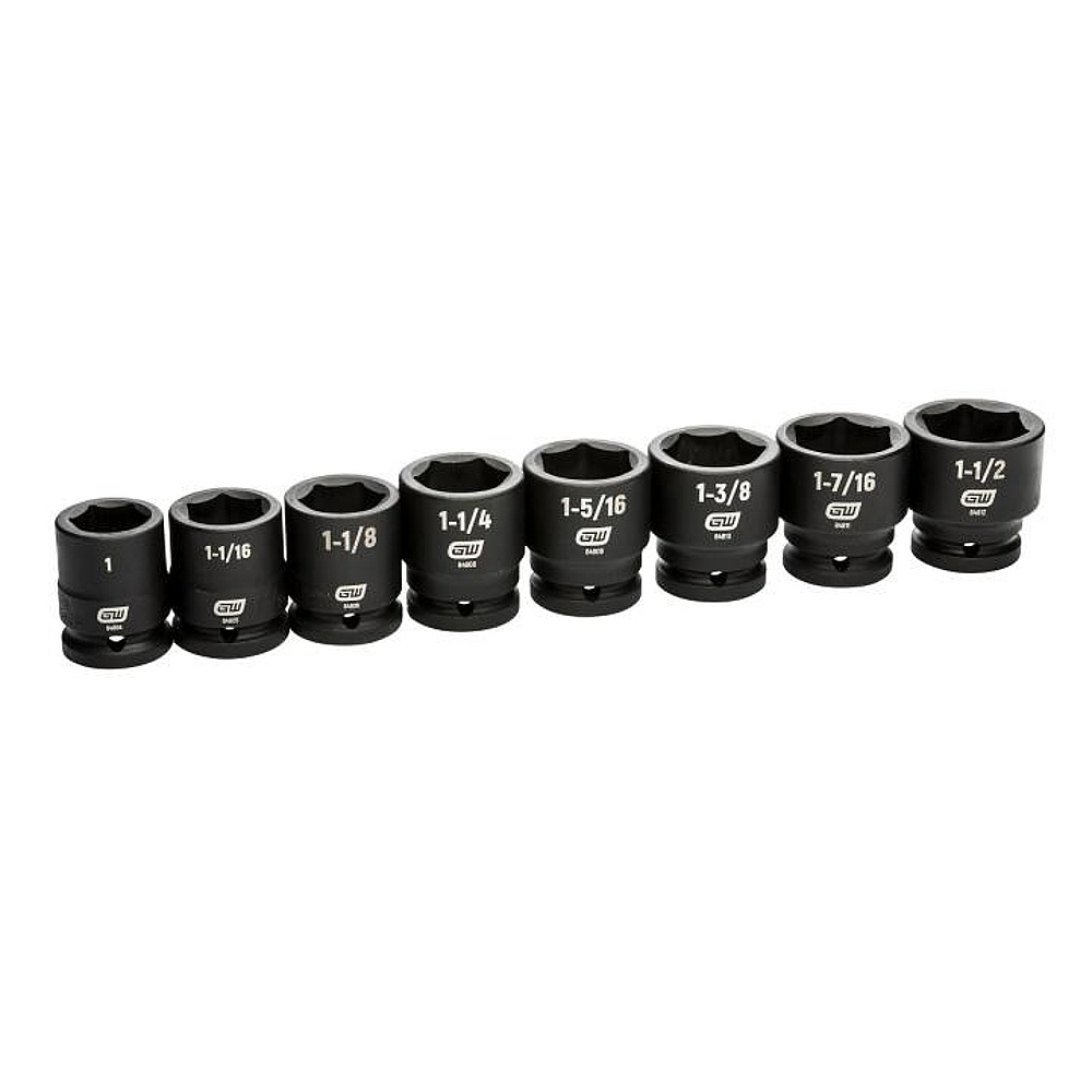GEARWRENCH 84034 8 Piece 3/4" Drive 6 Point SAE Impact Socket Set