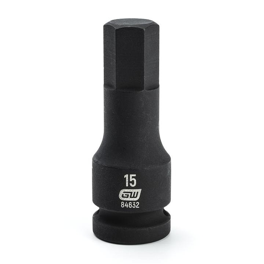 GEARWRENCH 84632 1/2" Drive Hex Bit Impact Metric Socket 15mm