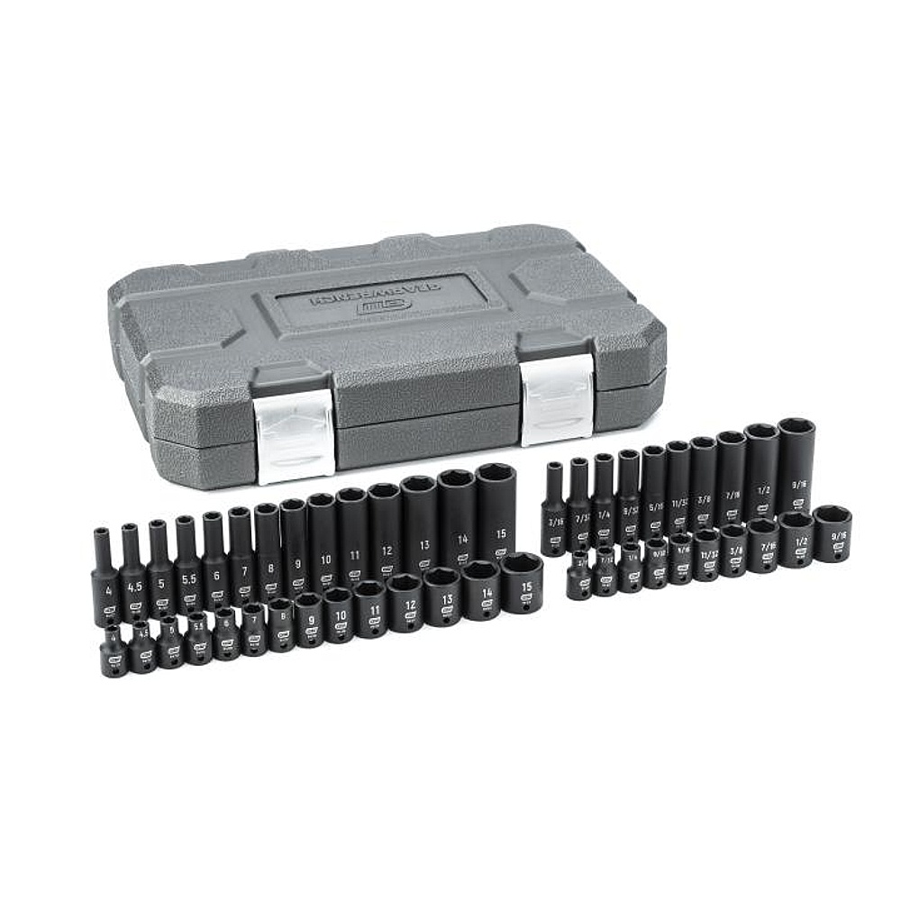 GEARWRENCH 84902 48 Piece 1/4" Drive 6 Point Standard and Deep Impact SAE/Metric Socket Set