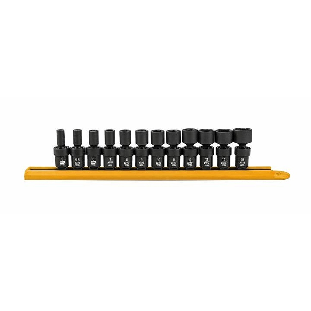 GEARWRENCH 84905 12 Piece 1/4" Drive 6 Point Standard Universal Impact Metric Socket Set