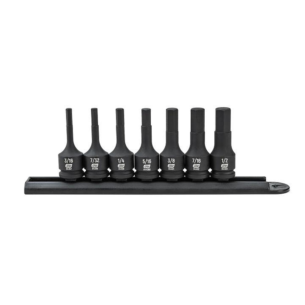 GEARWRENCH 84913 7 Piece 3/8" Drive Hex Bit Impact SAE Socket Set