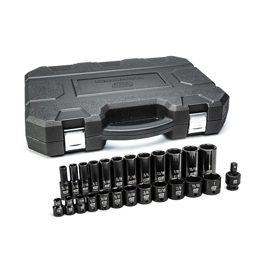 GEARWRENCH 84919N 25 Piece 3/8" Drive 6 Point Standard and Deep Impact SAE Socket Set