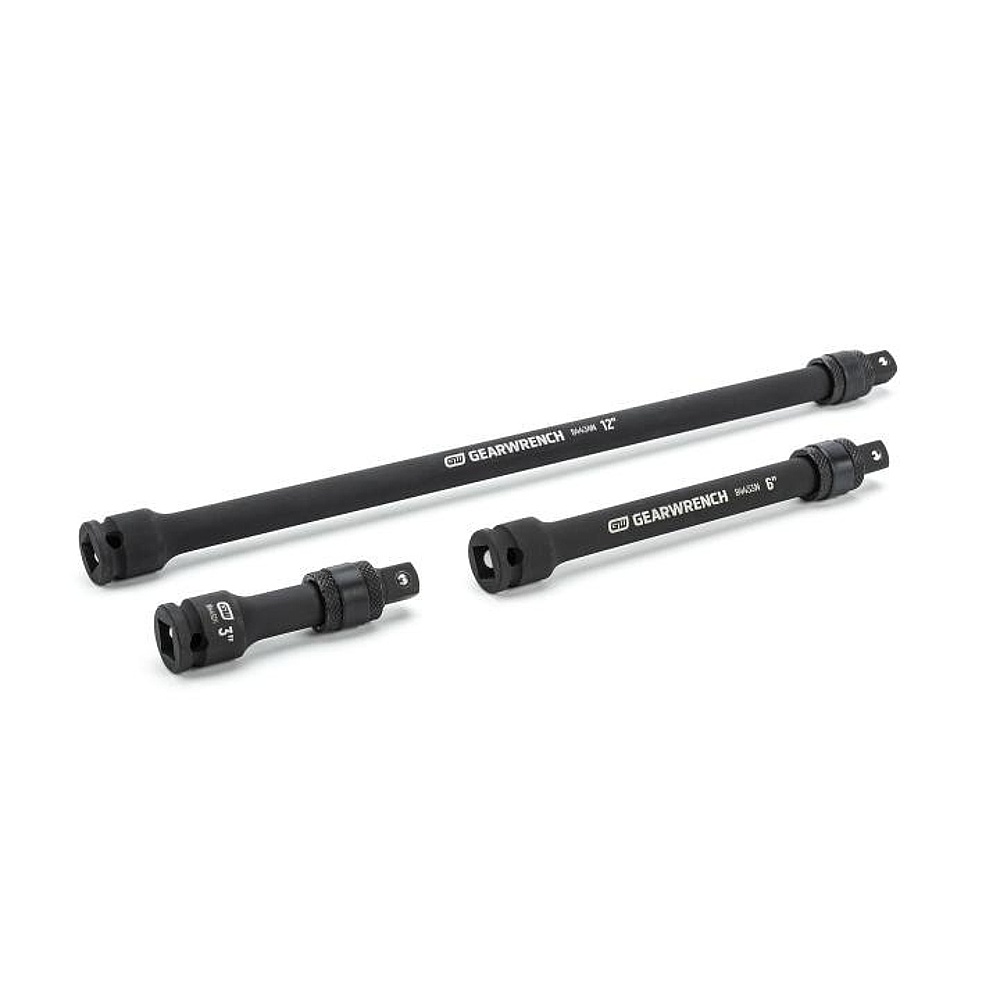 GEARWRENCH 84927N 3 Piece 3/8" Drive Impact Locking Extension Set 3", 6" & 12"