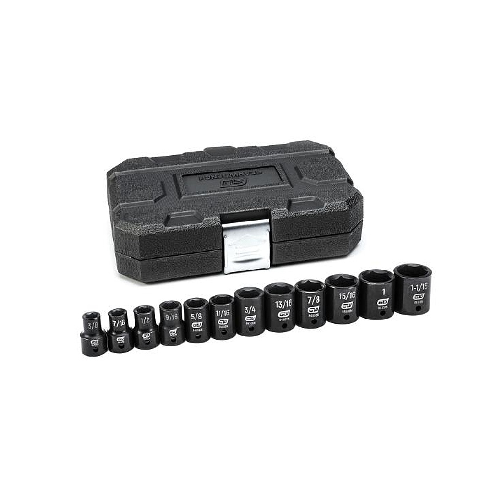 GEARWRENCH 84931N 12 Piece 1/2" Drive 6 Point Standard Impact SAE Socket Set