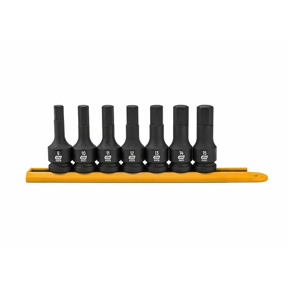GEARWRENCH 84940 7 Piece 1/2" Drive Hex Bit Impact Metric Socket Set