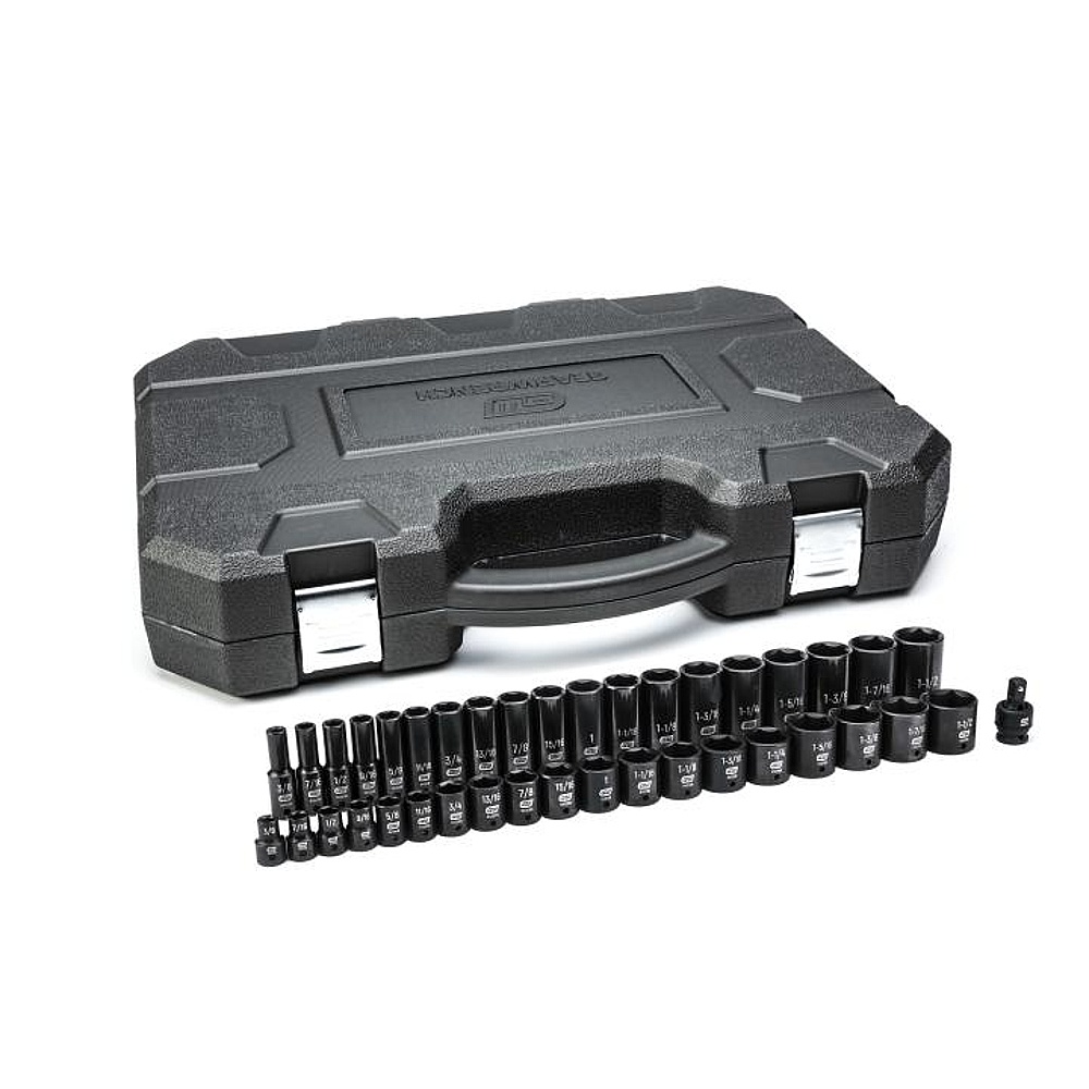 GEARWRENCH 84947N 39 Piece 1/2" Drive 6 Point Standard and Deep Impact SAE Socket Set