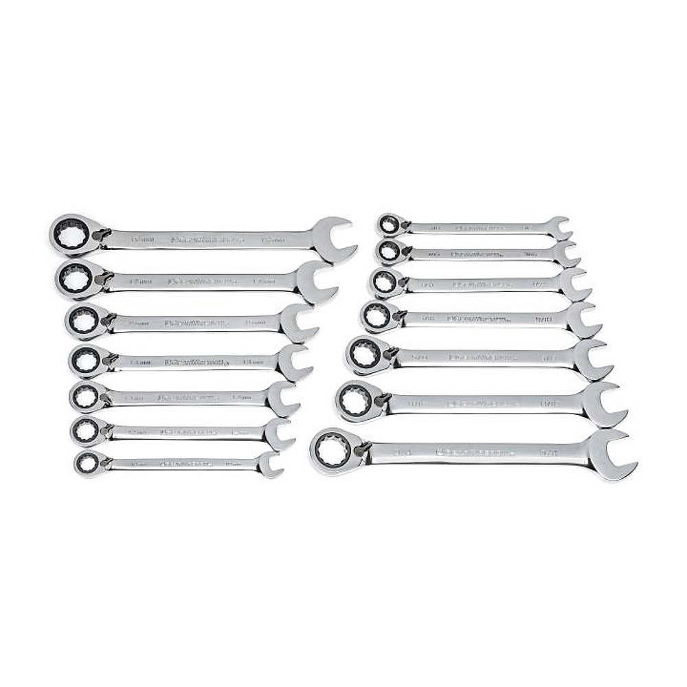 GEARWRENCH 90th Ratcheting Wrench – 12 Point Metric, Polished Finish, Individual Wrench