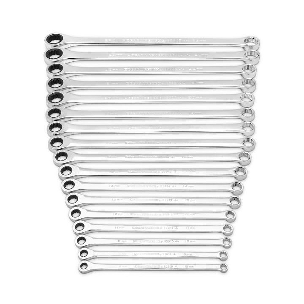 GEARWRENCH 85989 17 Piece 72-Tooth 12 Point XL GearBox™ Double Box Ratcheting Metric Wrench Set