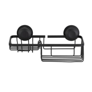 Moda at Home 305008-BLK Aluma Suction Lock Shower Basket - Black