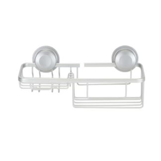 Moda at Home 305008-SLV Aluma Suction Lock Shower Basket - Silver