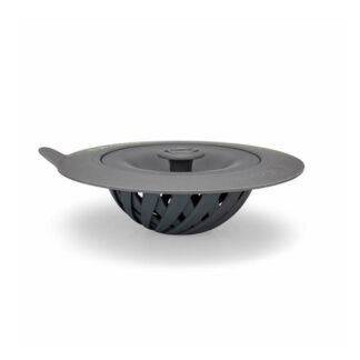 Danesco 3416402GY Plastic Sink Strainer with Pop-Out Stopper - Grey