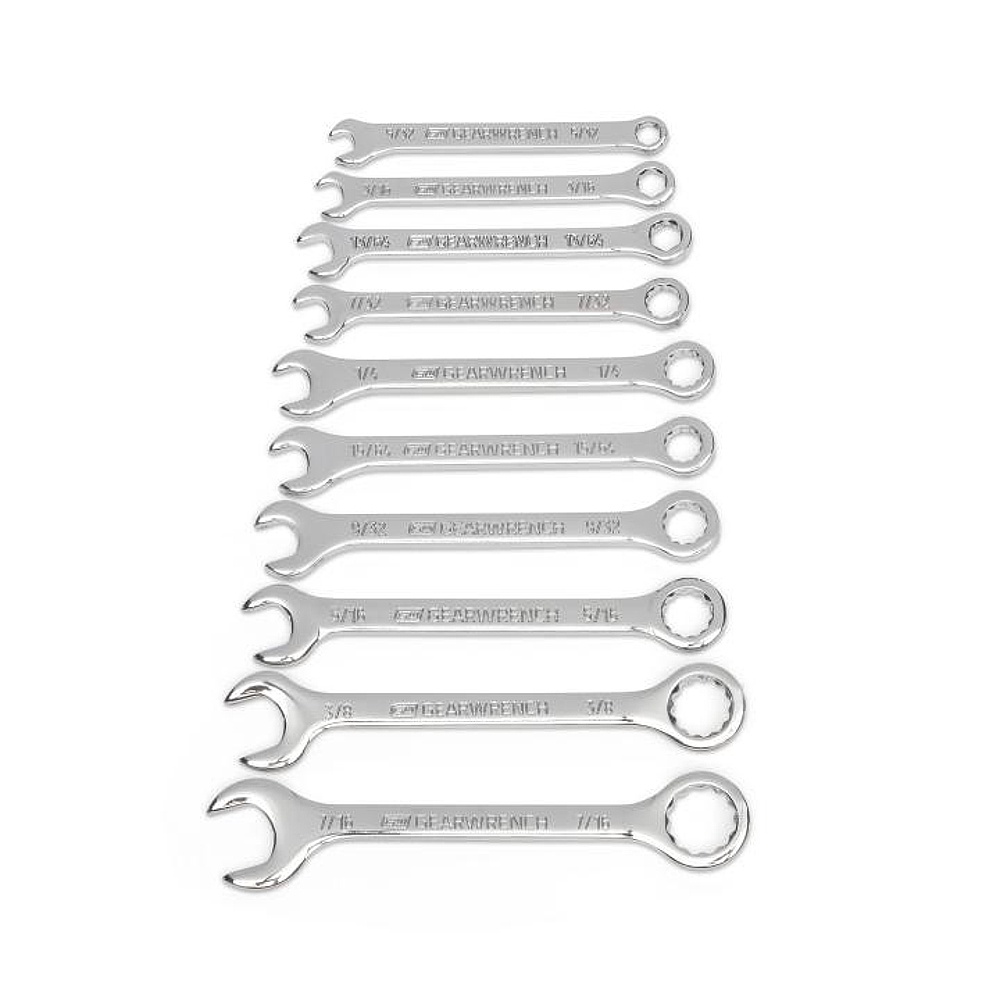 GEARWRENCH 86560 10 Piece SAE Midget Combination Wrench Set