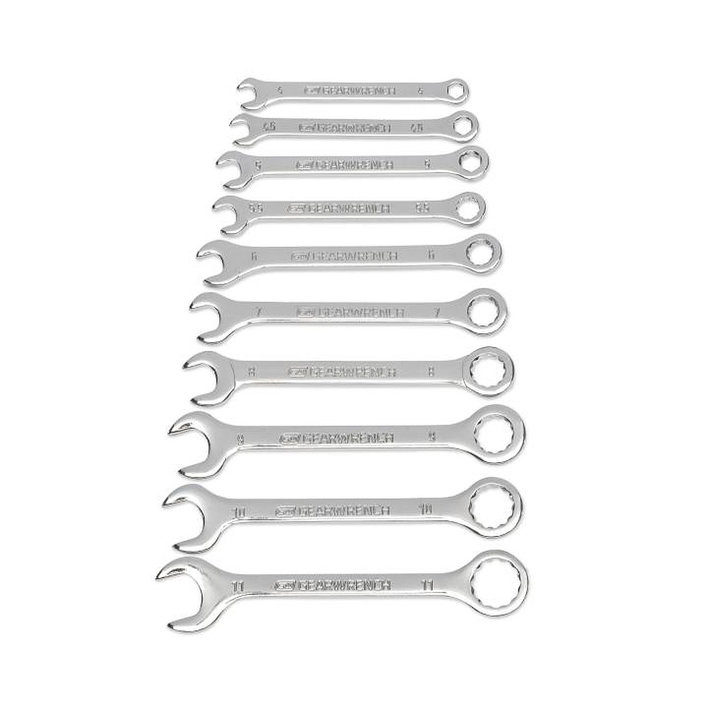 GEARWRENCH 86561 10 Piece Metric Midget Combination Wrench Set