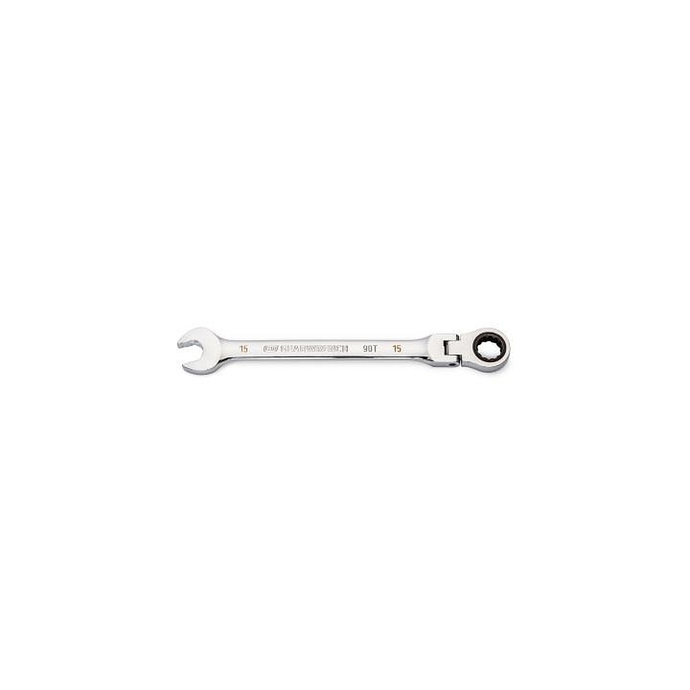 GEARWRENCH 86715 15mm 90-Tooth 12 Point Flex Ratcheting Combination Wrench