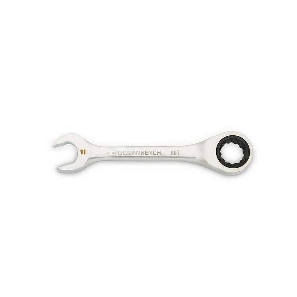 GEARWRENCH 86841 11mm 90-Tooth 12 Point Stubby Combination Ratcheting Wrench